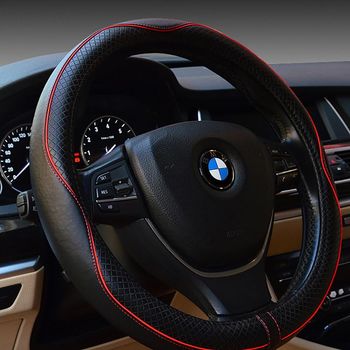 【威力鲸车神】顶级纯牛皮制菱格纹方向盘套/真皮纯手工/设计师经典款