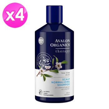 AVALON ORGANICS茶樹薄荷頭皮調理精油洗髮精(414ml/14oz) 四入組