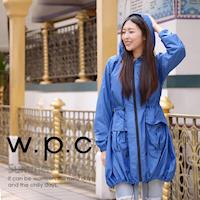 w.p.c個性軍裝款 時尚雨衣/風衣(R1040)-寶藍