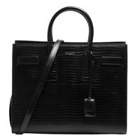 YSL Sac De Jour鱷魚紋牛皮手提/斜背醫生包(黑色)