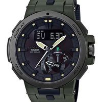【CASIO】PROTREK 探索戶外釣魚登山校正電波錶-綠 (PRW-7000-3)