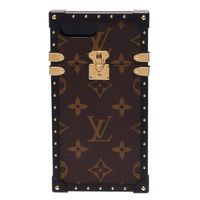 LV M64483 Eye-Trunk系列Monogram帆布印花鉚釘飾邊Iphone 7 Plus保護套(棕色)