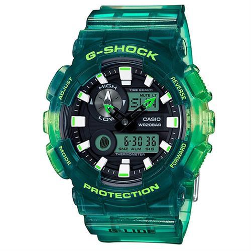 【CASIO】G-SHOCK 透色漸層休閒錶-棕梠 (GAX-100MSA-3A)