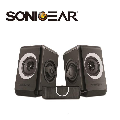 【SonicGear】quatro2強效低頻振膜 多媒體音箱_黑灰Q2_GY