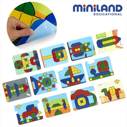 【西班牙Miniland】3.9CM大拼豆幼兒補充卡 - 12種圖