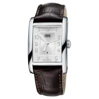 Oris豪利時 Rectangular 日期顯示機械錶 銀x咖啡 30mm 0156176934061-0752220FC