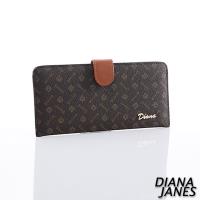Diana Janes 經典LOGO簡約實用長夾-咖