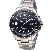 SEIKO 精工 KINETIC 衝鋒戰士人動電能腕錶 5M82-0AY0D 黑 SKA747P1