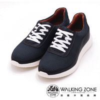 【WALKING ZONE】真皮透氣運動鞋 男鞋-鐵灰(另有黑)