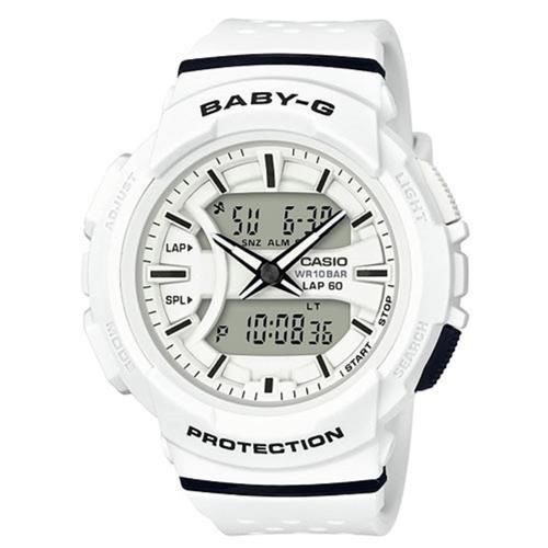 【CASIO】BABY-G 醒目運動服飾風格慢跑系列休閒錶-白 (BGA-240-7A)