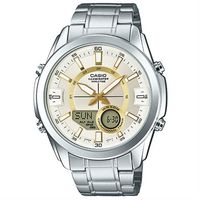 【CASIO】卡西歐雙顯多時區電子鋼帶錶- 金 (AMW-810D-9A)