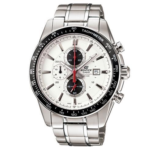 【CASIO】EDIFICE 智慧時尚品味新指針男錶-白面黑框(EF-547D-7A1)