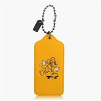 COACH 造型飾品 皮革 / 吊飾 / 鑰匙圈(米奇限定款)_黃色