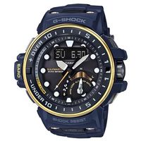 【CASIO】G-SHOCK 強悍進階版海軍風開發概念電波錶-金圈X藍 (GWN-Q1000NV-2A)