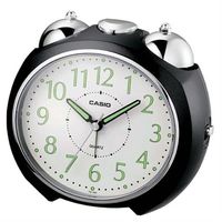 【CASIO】圓弧流線造型鬧鐘-黑 (TQ-369-1)