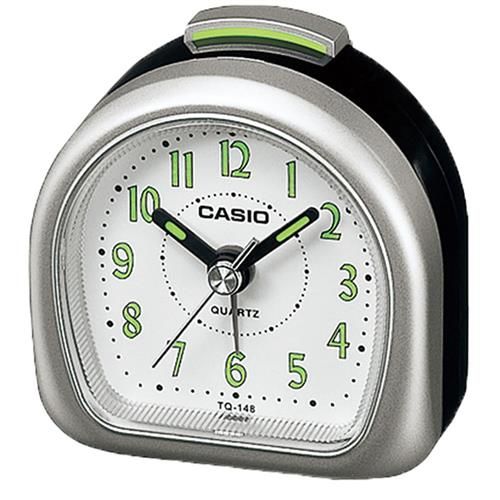 CASIO 夜光指針桌上型鬧鐘 - 銀 (TQ-148-8)
