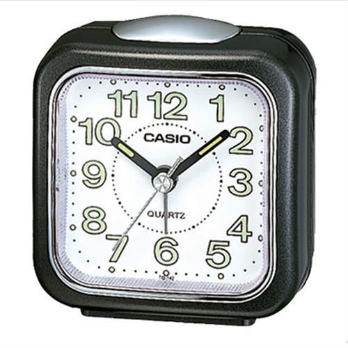 【CASIO】微型照明輕便型鬧鐘-黑 (TQ-142-1)