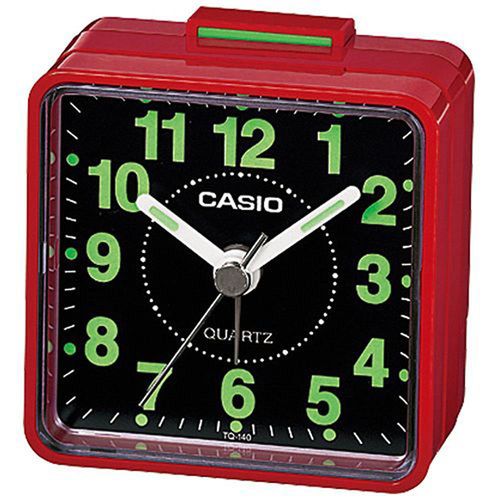 【CASIO 卡西歐】復古造型輕巧指針鬧鐘-紅 (TQ-140-4)