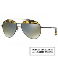 【alain mikli × Oliver Peoples 聯名款】法式巴黎 金屬雙樑眉框飛行員造型太陽眼鏡 - 深玳瑁 AL4004-007