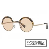 【alain mikli × Oliver Peoples 聯名款】法式巴黎 捌零復古空間藝術眉框太陽眼鏡 - 琥珀 AL4003N-009