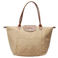 LONGCHAMP 摺疊長提把水餃手提包(中/駝)