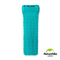 Naturehike 輕量TPU單人蛋巢帶枕手動充氣睡墊 藍色