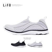 Life8-Causal 可水洗 輕羽量 網布 360透水透氣休閒鞋-09626-灰色/黑色