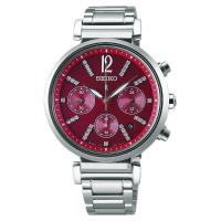 SEIKO精工 LUKIA 太陽能夏日限定計時女錶 紅 36mm V175-0EF0R SSVS029J