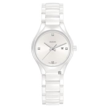 RADO 雷達 真系列真鑽陶瓷石英女錶 白 30mm R27061712