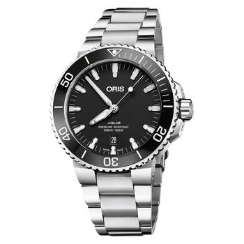 Oris豪利時 Aquis 時間之海潛水300米日期機械錶 黑 43.5mm 0173377304154-0782405PEB