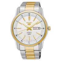 SEIKO精工 5號21石盾牌機械男錶 白x雙色 43mm 7S26-04S0KS SNKP14J1
