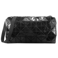 ISSEY MIYAKE 三宅一生 BAOBAO CARTON S幾何方格6X10亮面斜背包(黑)