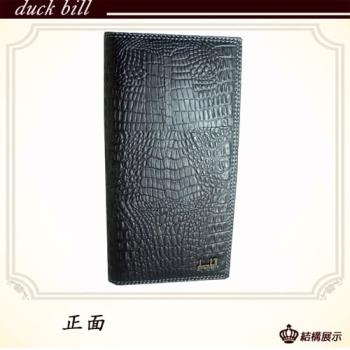 duck bill鱷魚紋對折長夾