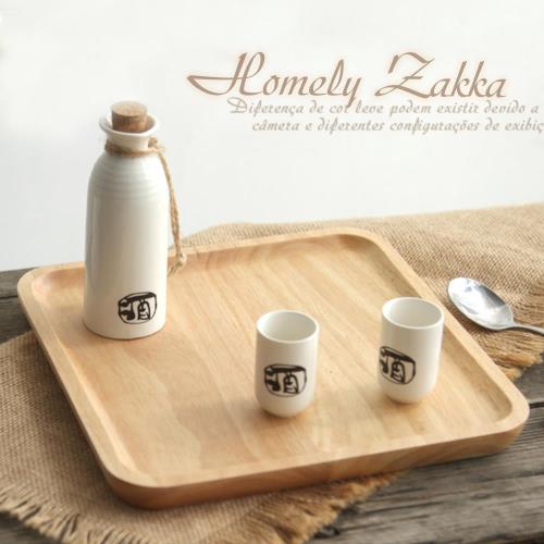 Homely Zakka 木趣食光木質正方型托盤/餐盤 大正方23*23cm 