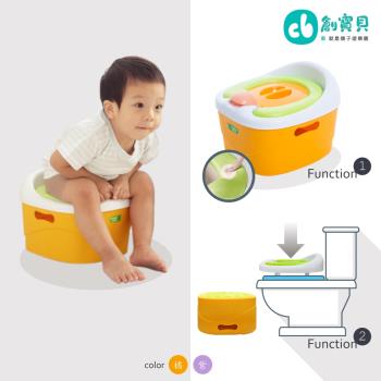 【Creative Baby】多功能三合一學習軟墊馬桶(橘色)