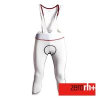 ZERORH+ 刷毛保暖吊帶七分自行車褲(男)-白/黑款