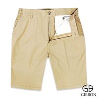 GIBBON 彈性舒適斜紋休閒短褲‧褐色M-3XL