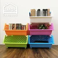 【Amos】繽紛五層堆疊洞洞收納籃