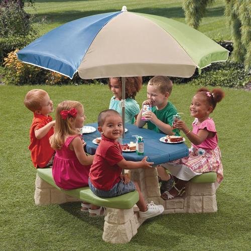 【華森葳兒童教玩具】扮演角系列-Step2 自然野餐桌椅含傘 A4-843800