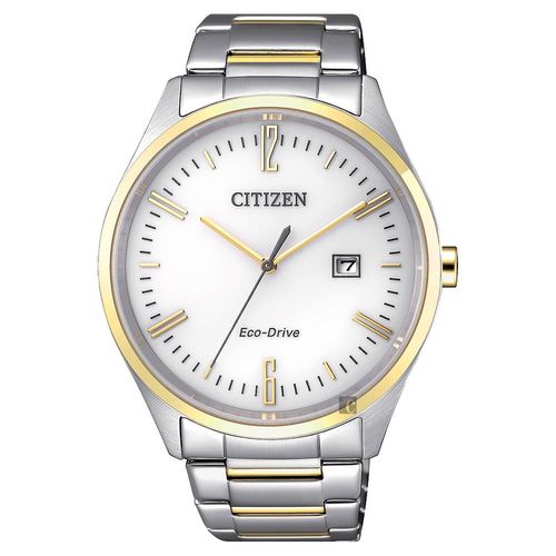 CITIZEN 星辰 Eco-Drive 光動能時尚手錶 白x金 42mm BM7354-85A