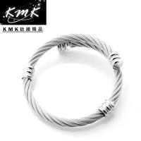 KMK鈦鍺精品【擁抱】鋼索繩紋-手環