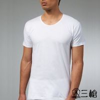 三槍牌 5件組白色時尚型男純棉短袖汗布衫HE616