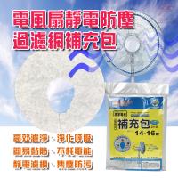 金德恩 台灣製 風扇靜電防塵過濾網補充包 (1包2片裝) 加送 歡樂杯一個