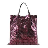 ISSEY MIYAKE 三宅一生BAOBAO鏡面方格10x10手提/肩背包(紫紅)