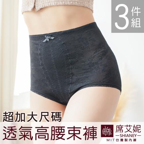 【席艾妮SHIANEY】女性超加大尺碼束褲 透氣網孔布/2XL-4XL/超加大 台灣製造 No.7508(三件組)