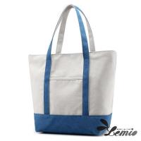 【Lemio】百搭帆布 雙色撞色 船型托特包