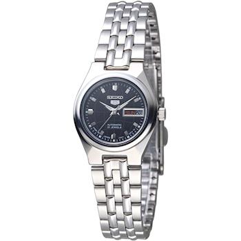 SEIKO MJ地球紋5號自動機械女錶-黑(SYMK43J1)/25mm