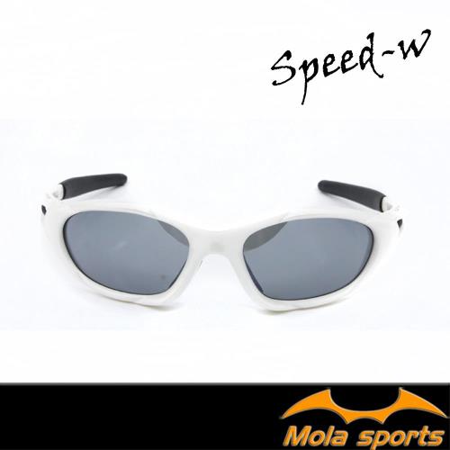 MOLA SPORTS摩拉兒童運動太陽眼鏡 青少年可戴(8-12)白色自行車跑步棒球都適用 Speed-w 
