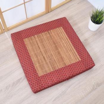 【凱堡】雅文碳化竹蓆冬夏兩用立體坐墊-1入