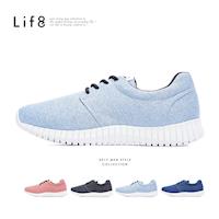 Life8-Sport 輕量 水洗布 極簡風格 3D彈簧運動鞋-磚紅/深藍/淺藍/黑色【09675】